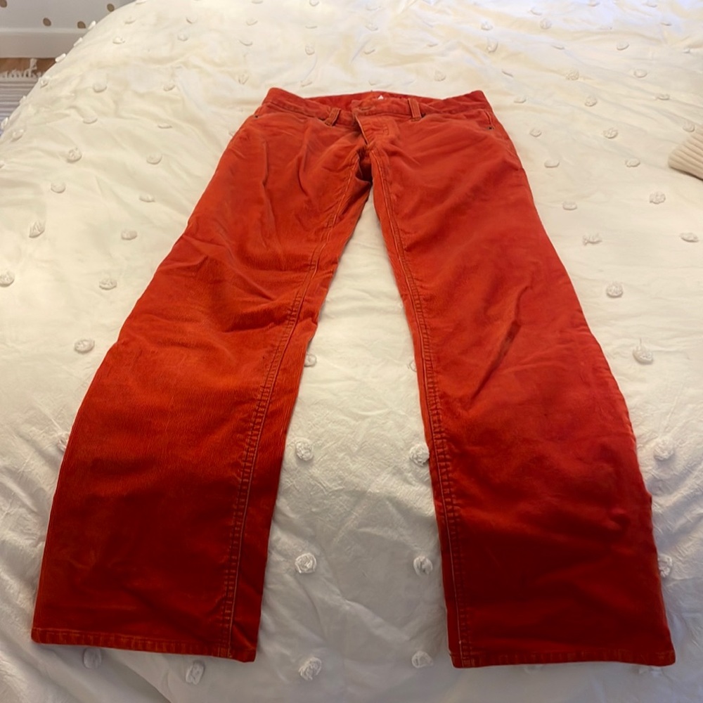 Orange jcrew corduroy pants